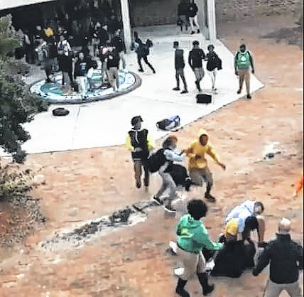 fights wednesday school students fight emerges courtyard brawl charged showing richmond