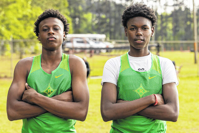<p>The Raiders competed at a track event in Hoke County on Thursday. In the boys 100 meter dash finals, Aaron Coleman, Taye Spencer, Emoni Mcbride, Keonta Pegues and Jamarion Bryant completed the top five times in the event.</p>
                                 <p>Mark Bell | For the Daily Journal</p>