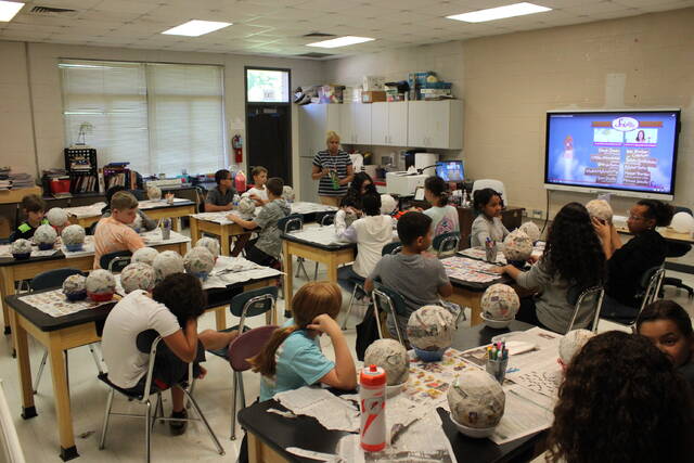 <p>Students in Ms. Sema Krishna’s art class during Summer Bridge Academy learned about density and molecules through a painting session with paper-mache balloons Tuesday morning at Cordova Middle School.</p>
                                 <p>Matthew Sasser | Daily Journal</p>